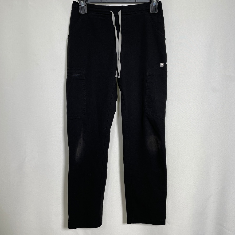 Figs Black Cargo Drawstring Scrub Pants-xxsp